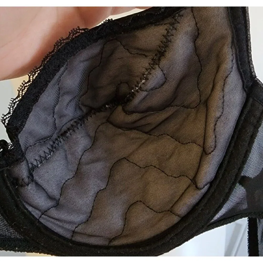 Vintage Vanity Fair Bra Style 75-046 Usa Made‎ Underwire Lined Black Size 34B